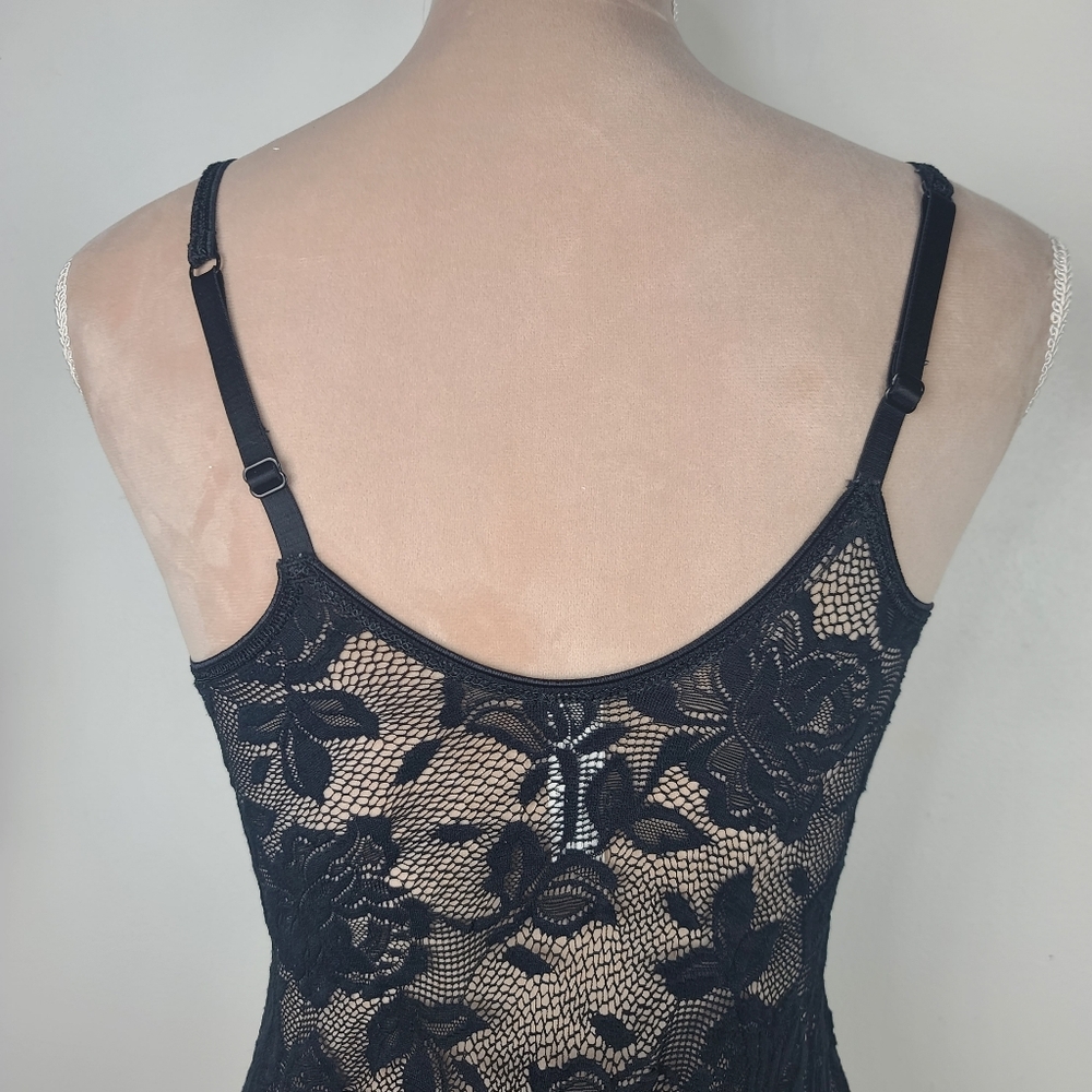 Vintage 90's Victoria’s Secret Black Stretch Lace Demi Teddy Bodysuit 36C - Picture 7 of 12